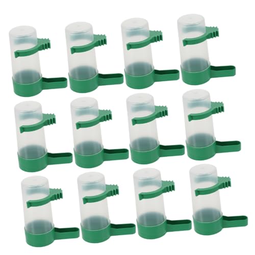 GRADENEVE 12 Stück Teiliges Parrot Water Dispenser mit Großem Fassungsvermögen Auslaufsicherer Automatischer Trinkspender für Wellensittiche Papageien und Tauben Einfach zu Reinigen von GRADENEVE