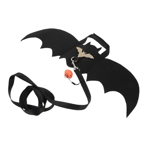 GRADENEVE 2 Sätze Halloween Haustier Fledermaus Kostüm für Katzen und Kleine Hunde mit Kürbis Glocke Weiche Bat Wings Cosplay Zubehör für Festliche Verkleidung und Partyspaß von GRADENEVE