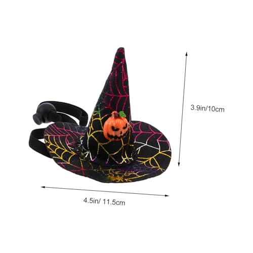 GRADENEVE 2 Stück Teiliges Halloween-Spinnennetz Hexenhut Stirnband für Hunde Katzen Elastischer Kopfschmuck Kreatives Party-Accessoire in Orange und Schwarz Langlebig und Fest von GRADENEVE