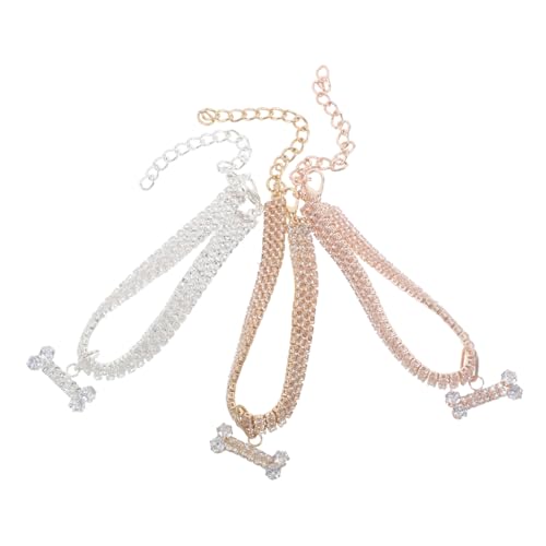 GRADENEVE 3 Stück Haustierhalsband Halskette für Haustier Hund Kette Halsband Katzenhalsbänder Ausgefallener Hundehalsband Katzenkettenzubehör Haustier-Halsband-Anhänger Strasssteine GRADENEVE 3 Stück Haustierhalsband Halskette für Haustier Hund Kette Halsband Katzenhalsbänder Ausgefallener Hundehalsband Katzenkettenzubehör Haustier-Halsband-Anhänger Strasssteine von GRADENEVE