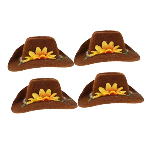 GRADENEVE 4 Stücke Teiliges Mini Cowboy Hut für Haustiere Verstellbare Filz Hüte mit Blumenakzent Leicht und Strapazierfähig Passend für Hamster Meerschweinchen Papageien und Schlangen für GRADENEVE 4 Stücke Teiliges Mini Cowboy Hut für Haustiere Verstellbare Filz Hüte mit Blumenakzent Leicht und Strapazierfähig Passend für Hamster Meerschweinchen Papageien und Schlangen für von GRADENEVE