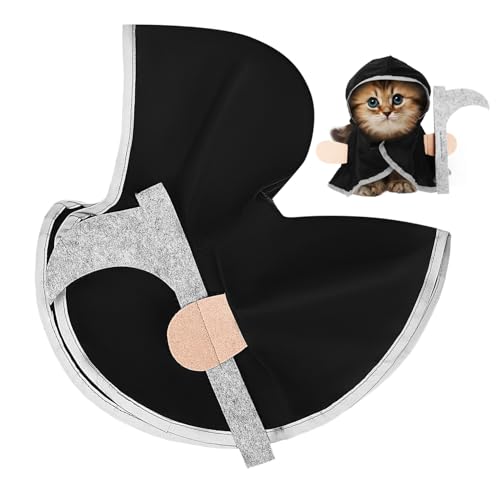 GRADENEVE Halloween Haustier Umhang Kostüm Lustiges Skelett Kostüm für Katzen Hunde Polyester Umhang Sicher Bequem Vielseitig Tragbar Einfach Anzuziehen Festliches Halloween Zubehör für von GRADENEVE