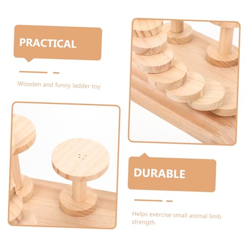 GRADENEVE Hamster Holz Kletterleiter Plattform aus Langlebigem Bissfestem Holz Fördert Balance und Bewegung Kompakt Leicht für Zwerghamster und Meerschweinchen Käfig Zubehör von GRADENEVE