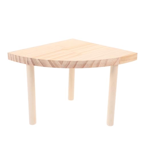 GRADENEVE Hamster Holzplattform Standplatz Langlebig Praktisch Kleintier Spiel Ruhefläche für Zwerghamster Meerschweinchen Käfig Zubehör Natürliche Holzterrasse von GRADENEVE