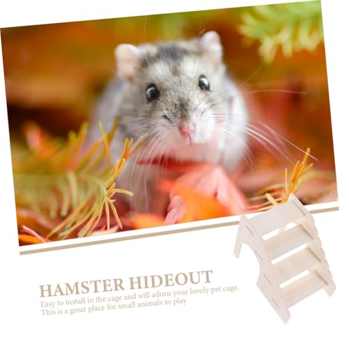 GRADENEVE Hamster Kletterleiter aus Holz für Hamster Meerschweinchen und Chinchillas Lustige Kleintierleiter für Bewegung und Beschäftigung Robustes Naturholz für Hamsterkäfig Zubehör von GRADENEVE