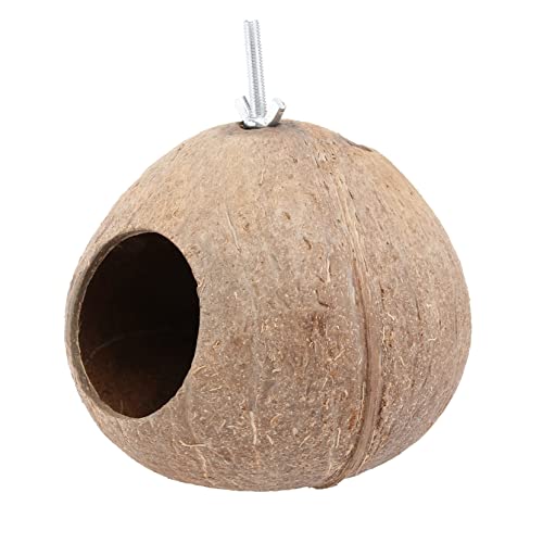 GRADENEVE Handgefertigtes Kokosnussschalen Birdhouse mit Schraubverschluss Kreatives Vogelbrutnest Wetterfestes Gartenornament Natürliches Nistkasten Design für Draußen und Vogelschutz von GRADENEVE