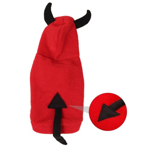 GRADENEVE Haustier Transformationskostüm Lustiges Haustier Fleece Teufelskostüm Warme Anzüge Halloween Kleid Outfit Party Outfits Haustierkleidung Haustiere Hundekleidung Für Den von GRADENEVE