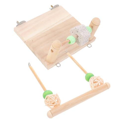 GRADENEVE Holz Vogelschaukel Parrot Stand Swing mit Beißstein Kauspielzeug und Sitzstange für Wellensittiche Papageien und Sittiche Vogelkäfig Zubehör zur Beschäftigung und Ruhepause GRADENEVE Holz Vogelschaukel Parrot Stand Swing mit Beißstein Kauspielzeug und Sitzstange für Wellensittiche Papageien und Sittiche Vogelkäfig Zubehör zur Beschäftigung und Ruhepause von GRADENEVE