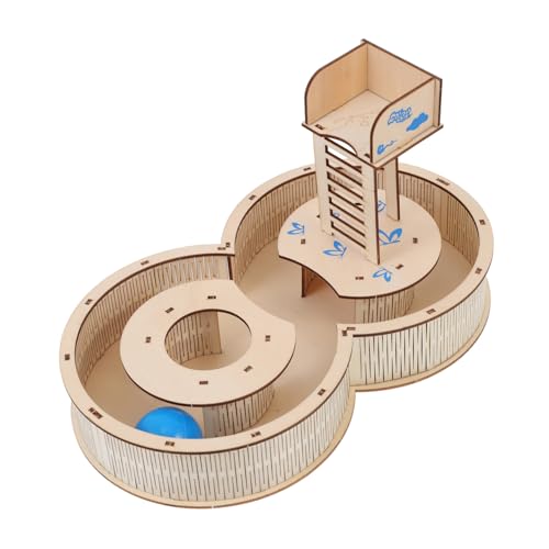GRADENEVE Holzlabyrinth Haustierspielzeug für Hamster und Kleine Tiere Langlebiges Sicheres Labyrinth mit Kugel Fördert Bewegung und Spielspaß im Käfig Vielseitiges Versteck Zufällige Farbe von GRADENEVE