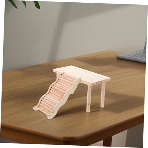 GRADENEVE Holzplattform für Hamster Käfig Langlebige Sichere Kletterleiter und Spielplatz Vielseitige Etagenplattform für Zwerghamster und Chinchillas Naturnahes Haustierzubehör von GRADENEVE