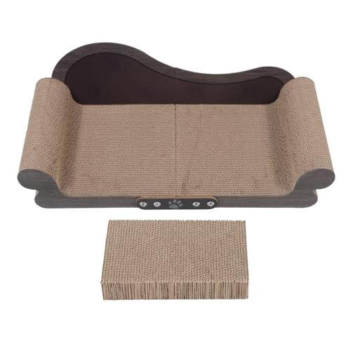GRADENEVE Kratzbrett Sofa Form Katzenkratzbrett aus Strapazierfähigem Wellpappe Material für Indoor Katzen Möbel Schonend mit Großem Liegeplatz und Moderner Holzoptik GRADENEVE Kratzbrett Sofa Form Katzenkratzbrett aus Strapazierfähigem Wellpappe Material für Indoor Katzen Möbel Schonend mit Großem Liegeplatz und Moderner Holzoptik von GRADENEVE