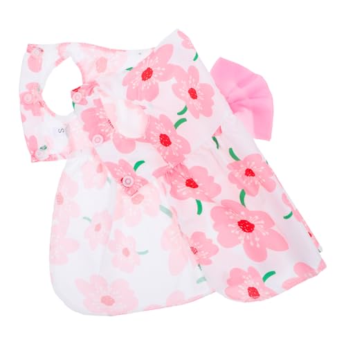 GRADENEVE Sommeroutfit Für Kleine Hunde Mit Blumenmuster Leichtes Kleid Aus Atmungsaktivem Stoff Für Französische Bulldoggen Einfach Zu Tragen Und Waschfest von GRADENEVE