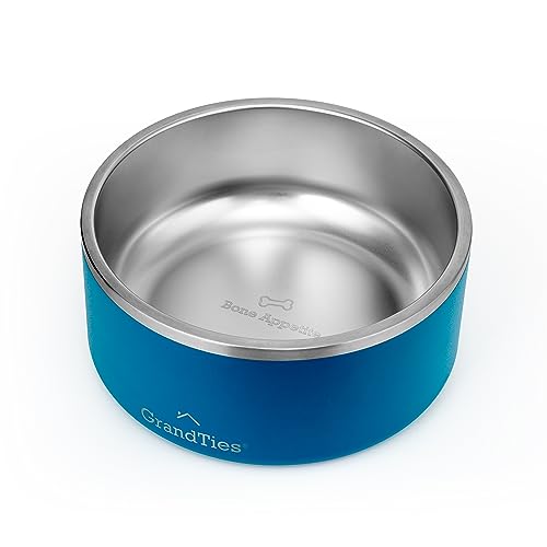 GrandTies Hundenapf aus Edelstahl, graviert, wiederverwendbar, BPA-frei, isoliert, für Katzen und Hunde, groß, robust, rutschfest, auslaufsicher, Wassernapf für den Außenbereich (1890mL, Kobaltblau) GrandTies Hundenapf aus Edelstahl, graviert, wiederverwendbar, BPA-frei, isoliert, für Katzen und Hunde, groß, robust, rutschfest, auslaufsicher, Wassernapf für den Außenbereich (1890mL, Kobaltblau) von GRANDTIES