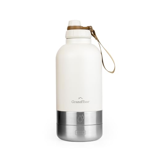 GrandTies Isolierte tragbare Hundewasserflasche mit 2 abnehmbaren Hundenapfspender, auslaufsicherer Hundefutter-Reisebehälter, Hundezubehör für Spaziergänge, Wandern, Camping (1890 mL, Elfenbeinweiß) GrandTies Isolierte tragbare Hundewasserflasche mit 2 abnehmbaren Hundenapfspender, auslaufsicherer Hundefutter-Reisebehälter, Hundezubehör für Spaziergänge, Wandern, Camping (1890 mL, Elfenbeinweiß) von GRANDTIES