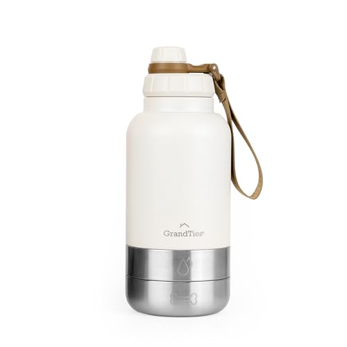 GrandTies Isolierte tragbare Hundewasserflasche mit 2 abnehmbaren Hundenapfspender, auslaufsicherer Reisebehälter für Hundefutter, Hundezubehör für Spaziergänge, Wandern, Camping (950 mL, Pudergrün) GrandTies Isolierte tragbare Hundewasserflasche mit 2 abnehmbaren Hundenapfspender, auslaufsicherer Reisebehälter für Hundefutter, Hundezubehör für Spaziergänge, Wandern, Camping (950 mL, Pudergrün) von GRANDTIES