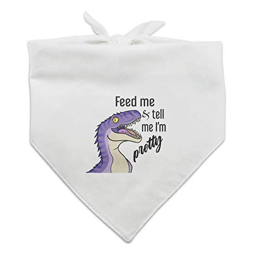 Velociraptor Hundehalstuch mit Aufschrift "Feed Me and Tell Me I'm Pretty Dinosaurier" von GRAPHICS & MORE