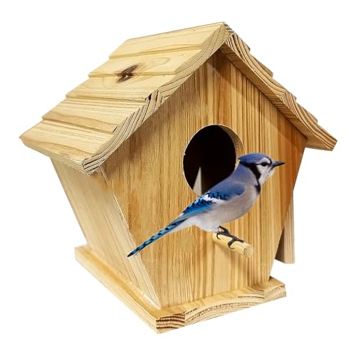 Vogelhäuser für draußen, Holz-Vogelhaus, Finkenkardinäle, hängend, Vogelhaus-Nistkasten für Wildvögel, lustige Terrasse und Gartendekoration im Freien Vogelhäuser für draußen, Holz-Vogelhaus, Finkenkardinäle, hängend, Vogelhaus-Nistkasten für Wildvögel, lustige Terrasse und Gartendekoration im Freien von GRECOMEIN