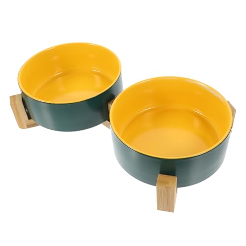 GREENADSCAPE 2 in 1 Holzständer Keramik Futternapf Für Haustiere Nicht Für Hunde Kätzchen Futter-/wassernapf Zweifarbige Katzen-/hundeschale GREENADSCAPE 2 in 1 Holzständer Keramik Futternapf Für Haustiere Nicht Für Hunde Kätzchen Futter-/wassernapf Zweifarbige Katzen-/hundeschale von GREENADSCAPE