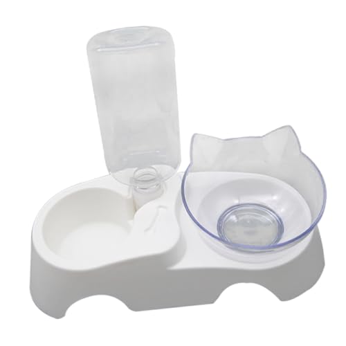 GREENADSCAPE Doppelnapf-Futter- und Wasserspender für Katzen und Hunde 15° geneigtes Design automatische Nachfüllung Stabiler Standfuß weiß GREENADSCAPE Doppelnapf-Futter- und Wasserspender für Katzen und Hunde 15° geneigtes Design automatische Nachfüllung Stabiler Standfuß weiß von GREENADSCAPE