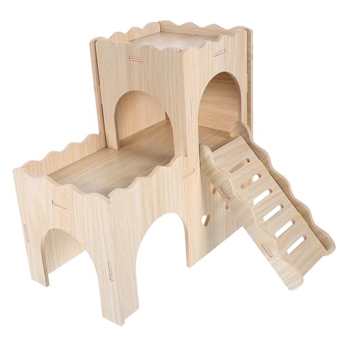 GREENADSCAPE Hamsterversteck Aus Holz Meerschweinchenversteck Mit Leiter Und Brücke Für Zwerghamster Rennmäuse Und Mäuse von GREENADSCAPE