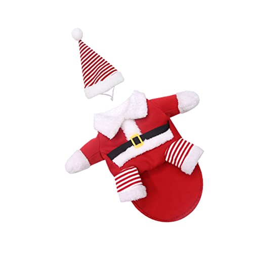 GREENADSCAPE 1satz Weihnachtskostüm Für Haustiere Hundekleidung Mit Hut Lustige Cosplay-Outfits Für Hunde Für Feiertagsfeiern Und Partys von GREENADSCAPE