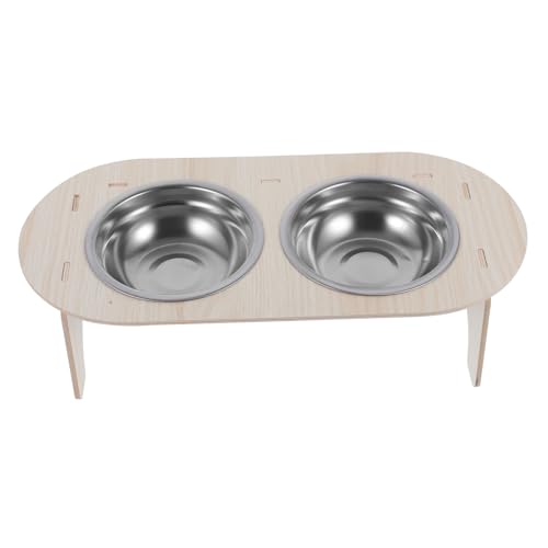 GREENADSCAPE 1 Set Katzennapf Mit Zwei Schlitzen, Erhöhte Katzenwassernäpfe, Erhöhte Katzenfutternäpfe, Katzenfutternäpfe Aus Metall, Katzennäpfe Aus Edelstahl, Erhöhte Geneigte Hundenäpfe, von GREENADSCAPE