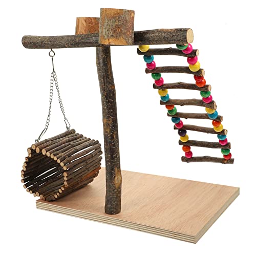 GREENADSCAPE 1 Set Papageienständer, Vogel Trainingsständer, Desktop Trainingsgestell, Desktop Vogelstange, Haustier Vogelspielzeug, Interaktiver Vogelspielplatz, Papageien Sitzplattform, von GREENADSCAPE