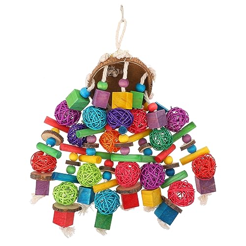 GREENADSCAPE 1 Stück Papagei zerreißendes Käfigspielzeug Vogelschaukel Toys für Papageienspielzeug Zubehör für Papageienkäfige Sepak Takraw von GREENADSCAPE