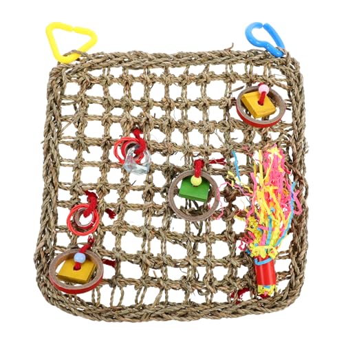 GREENADSCAPE Natürliche Papageiennetz-hängematte Für Vogelspielzeug Bis Mittelgroße Vögel Kletternetz Papageien-hängenetz Spielzeug Vogeldekor Vogelschleifnetz von GREENADSCAPE