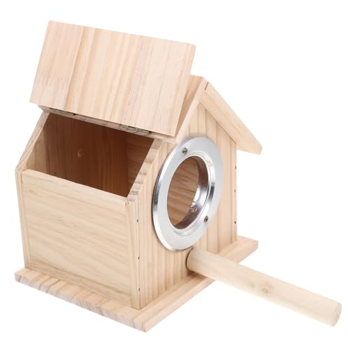 GREENADSCAPE 1pc Kreative Pet Nest Holz Zucht Box Vogel Nistkasten Für Sittich Vogel Beige von GREENADSCAPE