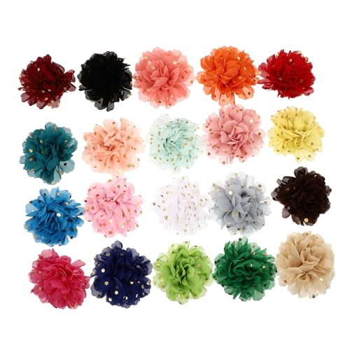 GREENADSCAPE Haustierhalsband-Blumen 20 Stück Verschiedene Schicke Chiffon-halsketten Zubehör Halsband-Charme Für Haustiermode von GREENADSCAPE