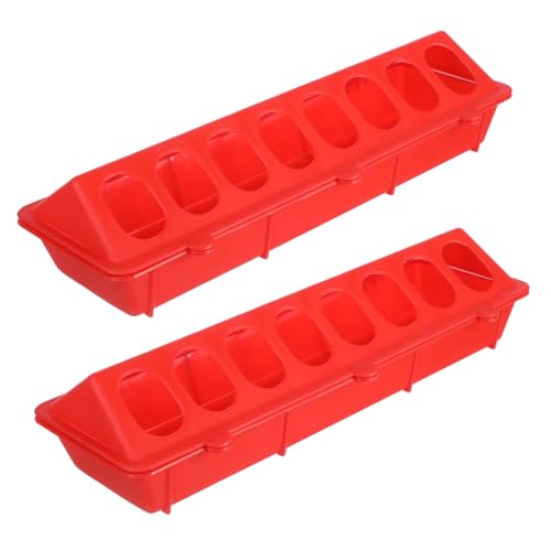 GREENADSCAPE 2pcs Keine Vogel Feeder Taube Lebensmittel Box Vogel Lebensmittel Trog Kunststoff Taube Käfig Feeder Rot von GREENADSCAPE