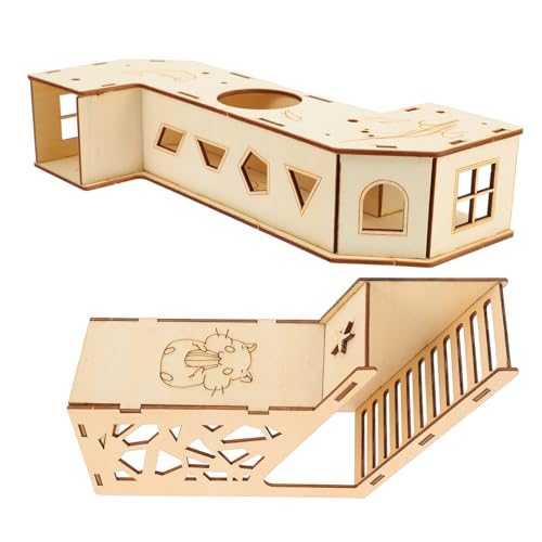 GREENADSCAPE Spielzeug Tunnel Aus Holz Für Kleintiere Hamster Spielzeug Mit Versteckmöglichkeiten Geeignet Für Kleine Haustiere Wie Mäuse Natürliche Und Sichere Beschäftigungsmöglichkeit von GREENADSCAPE