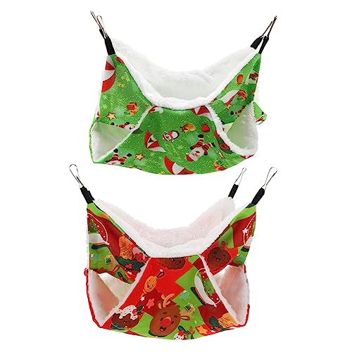 GREENADSCAPE Weihnachts-Hamster-hängematte Warmer Bequemer Schlafsack Für Haustiere Sicher Einfach Zu Befestigen Atmungsaktiv Gemütliches Nest Für Hamster Ratten Chinchillas 2 Stück GREENADSCAPE Weihnachts-Hamster-hängematte Warmer Bequemer Schlafsack Für Haustiere Sicher Einfach Zu Befestigen Atmungsaktiv Gemütliches Nest Für Hamster Ratten Chinchillas 2 Stück von GREENADSCAPE