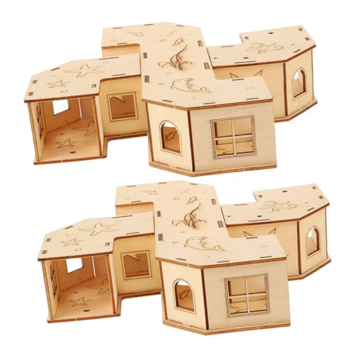GREENADSCAPE 2er Satz Hamster Tunnel Labyrinth Spielzeug Für Kleintiere Naturholz Mäuse Spielzeug Haustier Labyrinth Für Hamster Mäuse Und Kleine Igel von GREENADSCAPE