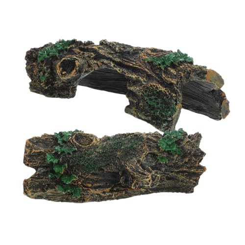 GREENADSCAPE Realistisches Reptilienversteck Aus Holz Für Aquarium Harz Eidechsenhöhle Versteckbox Und von GREENADSCAPE