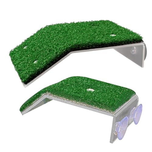 GREENADSCAPE 2stücke Teiliges Schildkröten Basking Plattform Mit Rasenoptik Schwimmende Rampen Für Reptilien Geeignet Für Aquarien Und Terrarien Langlebig Und Vielseitig Einsetzbar von GREENADSCAPE