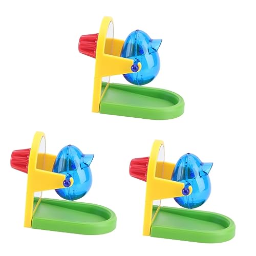 GREENADSCAPE 3 Stück Futterteller Vogelspielzeug Papagei Futter Futtersuche Spielzeug Vogelfutter Puzzles Metall Kunststoff Heimtierbedarf Trainingsspielzeug von GREENADSCAPE