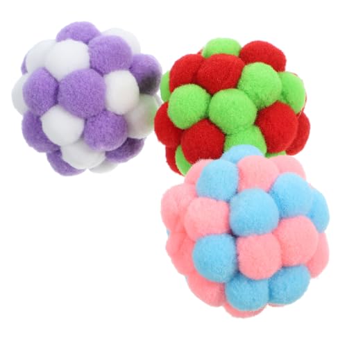 GREENADSCAPE Fein gearbeitetes Katzenglocken-Ballspielzeug-Set 3er-Pack weiche pelzige Bälle für Hauskatzen interaktives Spielzeug für Kätzchen GREENADSCAPE Fein gearbeitetes Katzenglocken-Ballspielzeug-Set 3er-Pack weiche pelzige Bälle für Hauskatzen interaktives Spielzeug für Kätzchen von GREENADSCAPE