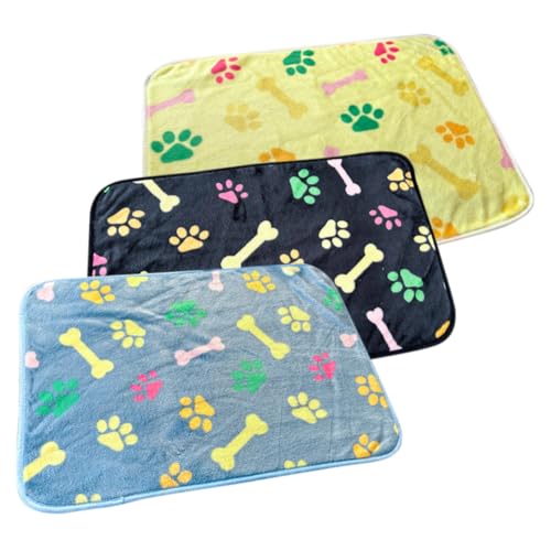 GREENADSCAPE 3stücke Teiliges Flauschige Haustierdecke Für Hunde Und Katzen Waschbare Flanelldecke Für Kleinen Tieren Kuschelige Und Warme Decke Für Herbst Und Winter von GREENADSCAPE