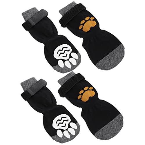 GREENADSCAPE 4er-Set Baumwollsocken Für Hunde Atmungsaktiv rutschfeste Haustiersocken Für Kleine Hunde Und Welpen von GREENADSCAPE