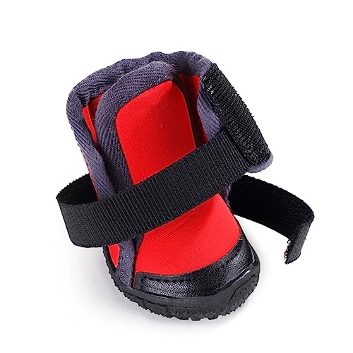 GREENADSCAPE Haustierschuhe 4er-Pack Outdoor-hundeschuhe Warme Schuhe Rot Größe 80 – Für von GREENADSCAPE
