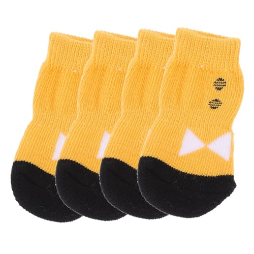 GREENADSCAPE 4er Satz Baumwollsocken Für Haustiere Elastische Anti-Falten-hundesocken Bequem Und Robust Für Welpen von GREENADSCAPE