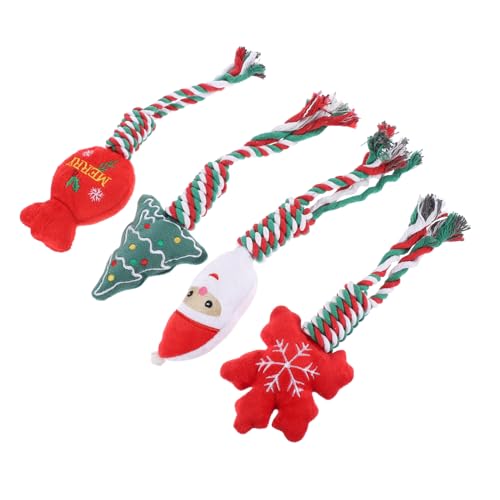 GREENADSCAPE 4 Stück Hundetraining Kauspielzeug Backenzahnreinigung Baumwollseilknoten Weihnachtsserie Plüschspielzeug Hundebedarf Knotendesign Kauspielzeug Lustiges Hundekauspielzeug GREENADSCAPE 4 Stück Hundetraining Kauspielzeug Backenzahnreinigung Baumwollseilknoten Weihnachtsserie Plüschspielzeug Hundebedarf Knotendesign Kauspielzeug Lustiges Hundekauspielzeug von GREENADSCAPE