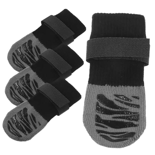 GREENADSCAPE 4 Stück rutschfeste Haustierschuhe, Kleine Hundesocken, Waschbarer Pfotenschutz, Verschleißfeste Hundepfotenschutzsocken Für Hunde, Austauschbarer Hundepfotenschutz, Atmungsaktive von GREENADSCAPE