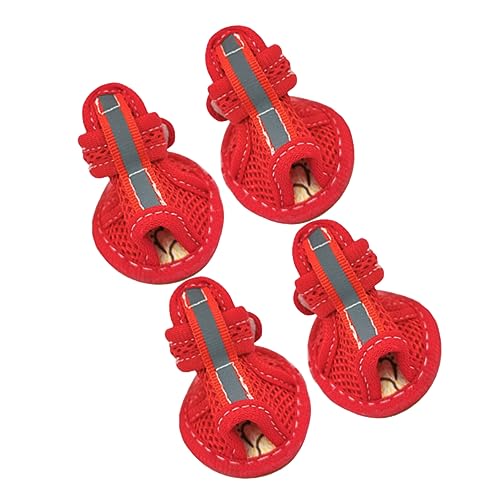 GREENADSCAPE 4 Stücke Mesh Hund Schuhe Atmungsaktive Haustier Nicht Sandalen Für Welpen GREENADSCAPE 4 Stücke Mesh Hund Schuhe Atmungsaktive Haustier Nicht Sandalen Für Welpen von GREENADSCAPE