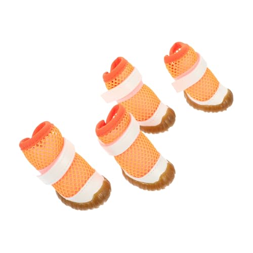 GREENADSCAPE 4er-Pack Atmungsaktive Haustierschuhe Verschleißfeste Hundestiefel Für Die Welpenversorgung Orange GREENADSCAPE 4er-Pack Atmungsaktive Haustierschuhe Verschleißfeste Hundestiefel Für Die Welpenversorgung Orange von GREENADSCAPE