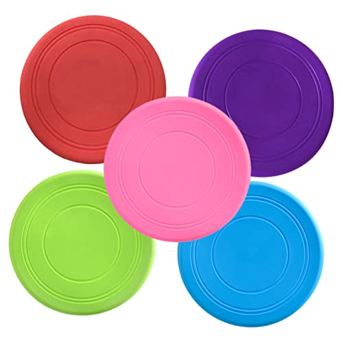 GREENADSCAPE 5er Set Hundefrisbee Interaktive Wurfdiscs Für Hunde Kauspielzeug Für Welpen Schwimmfähige Outdoor Spielzeuge Und Pink GREENADSCAPE 5er Set Hundefrisbee Interaktive Wurfdiscs Für Hunde Kauspielzeug Für Welpen Schwimmfähige Outdoor Spielzeuge Und Pink von GREENADSCAPE