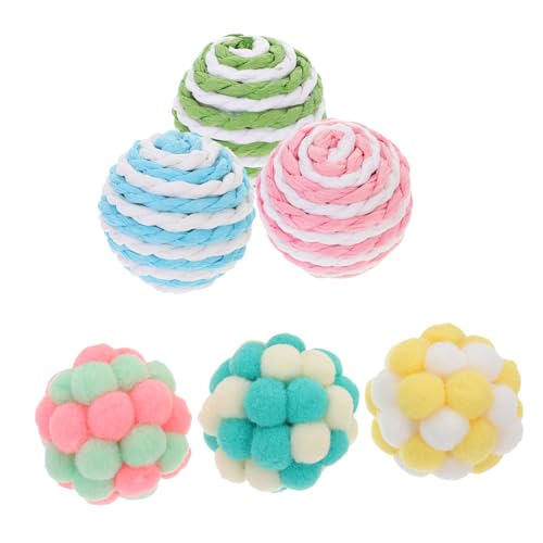 GREENADSCAPE Katzenspielzeug-Set 6-teilig interaktives Katzenspielzeug aus Plüsch weiche Flauschbälle zum Spielen im Innenbereich GREENADSCAPE Katzenspielzeug-Set 6-teilig interaktives Katzenspielzeug aus Plüsch weiche Flauschbälle zum Spielen im Innenbereich von GREENADSCAPE