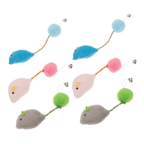 GREENADSCAPE 6stücke Katzen Spielzeug Mäuse Mit Glöckchen Interaktive Plüschspielzeuge Für Katzen Und Kätzchen Zum Kicken Kauen Und Spielen GREENADSCAPE 6stücke Katzen Spielzeug Mäuse Mit Glöckchen Interaktive Plüschspielzeuge Für Katzen Und Kätzchen Zum Kicken Kauen Und Spielen von GREENADSCAPE